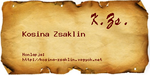 Kosina Zsaklin névjegykártya